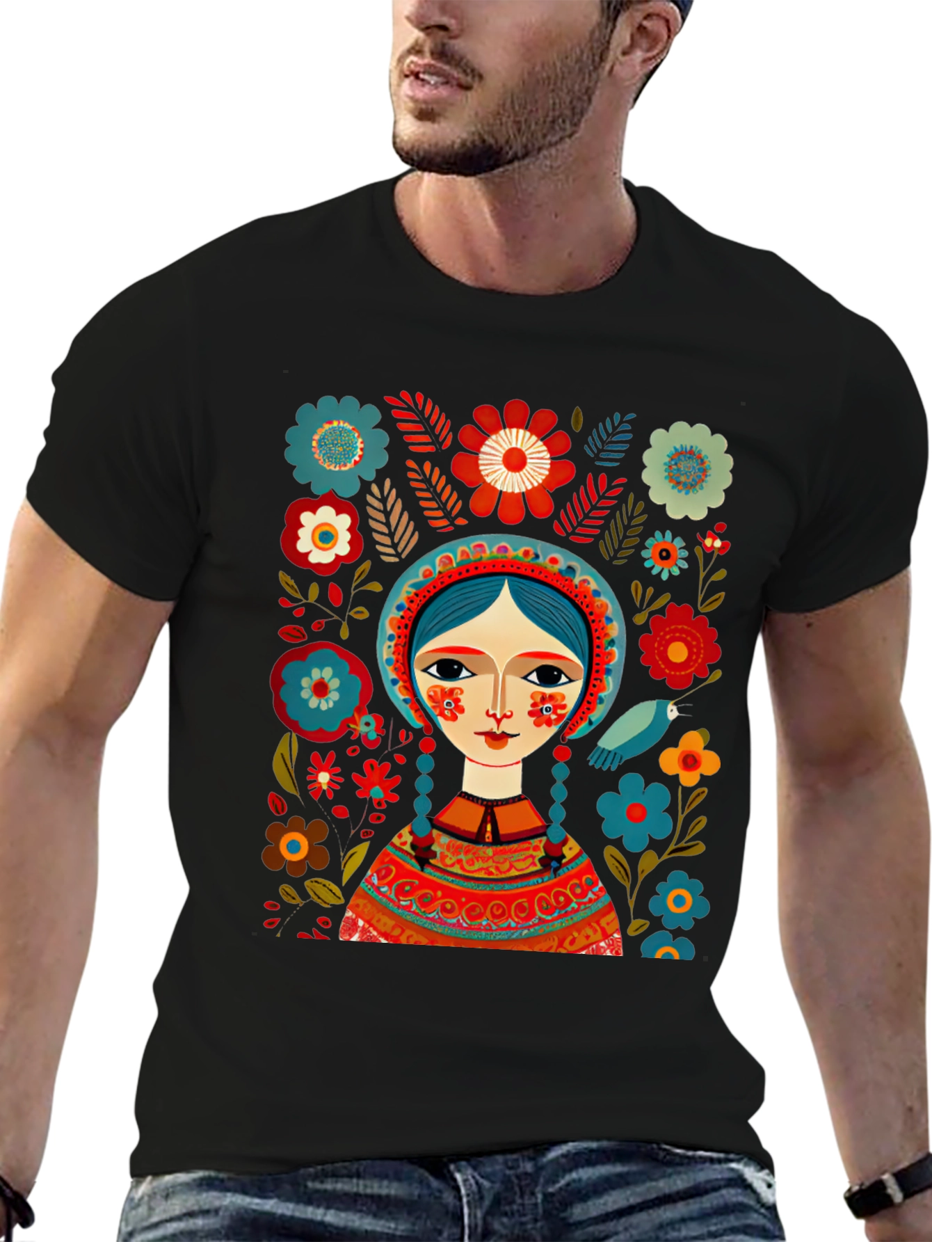 Folklore Art Black T-Shirt