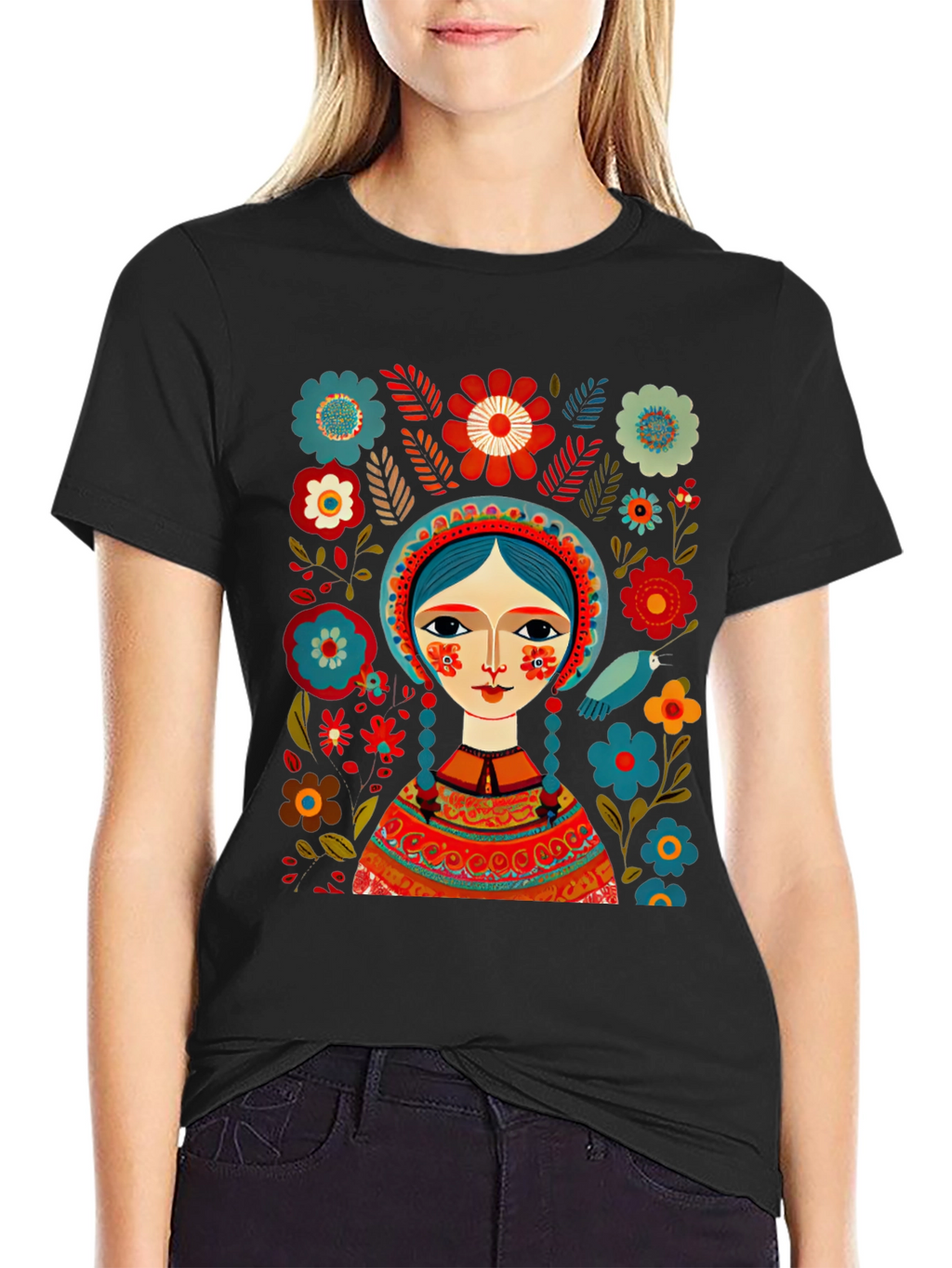 Folklore Art Black T-Shirt