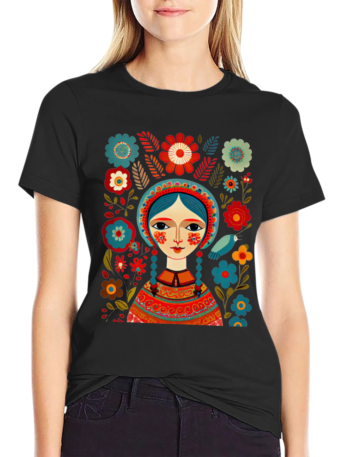 Folklore Art Black T-Shirt