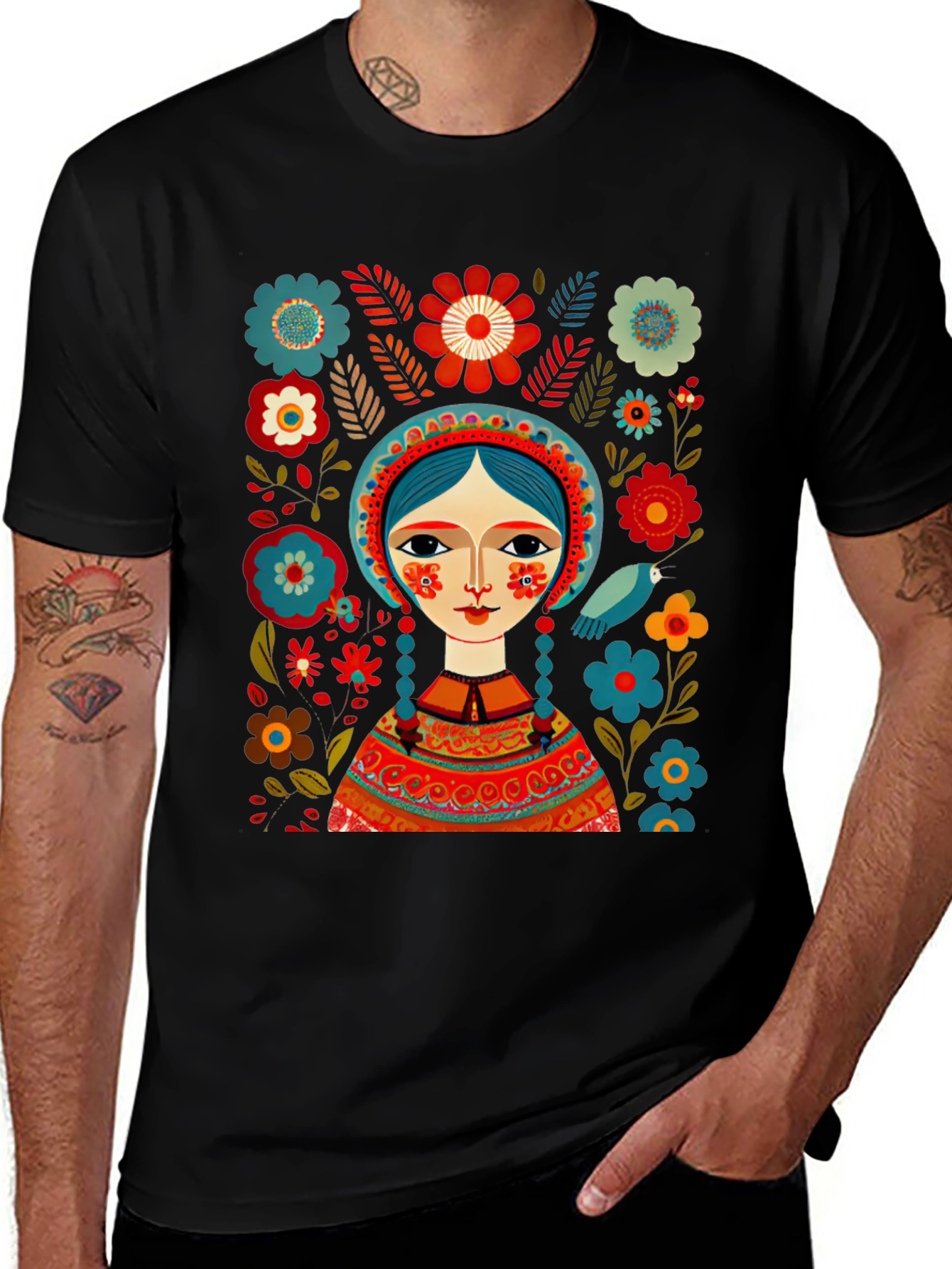 Folklore Art Black T-Shirt