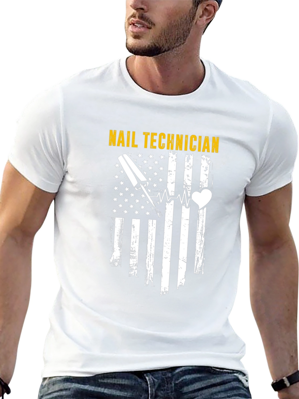Nail Technician American Flag T-Shirt