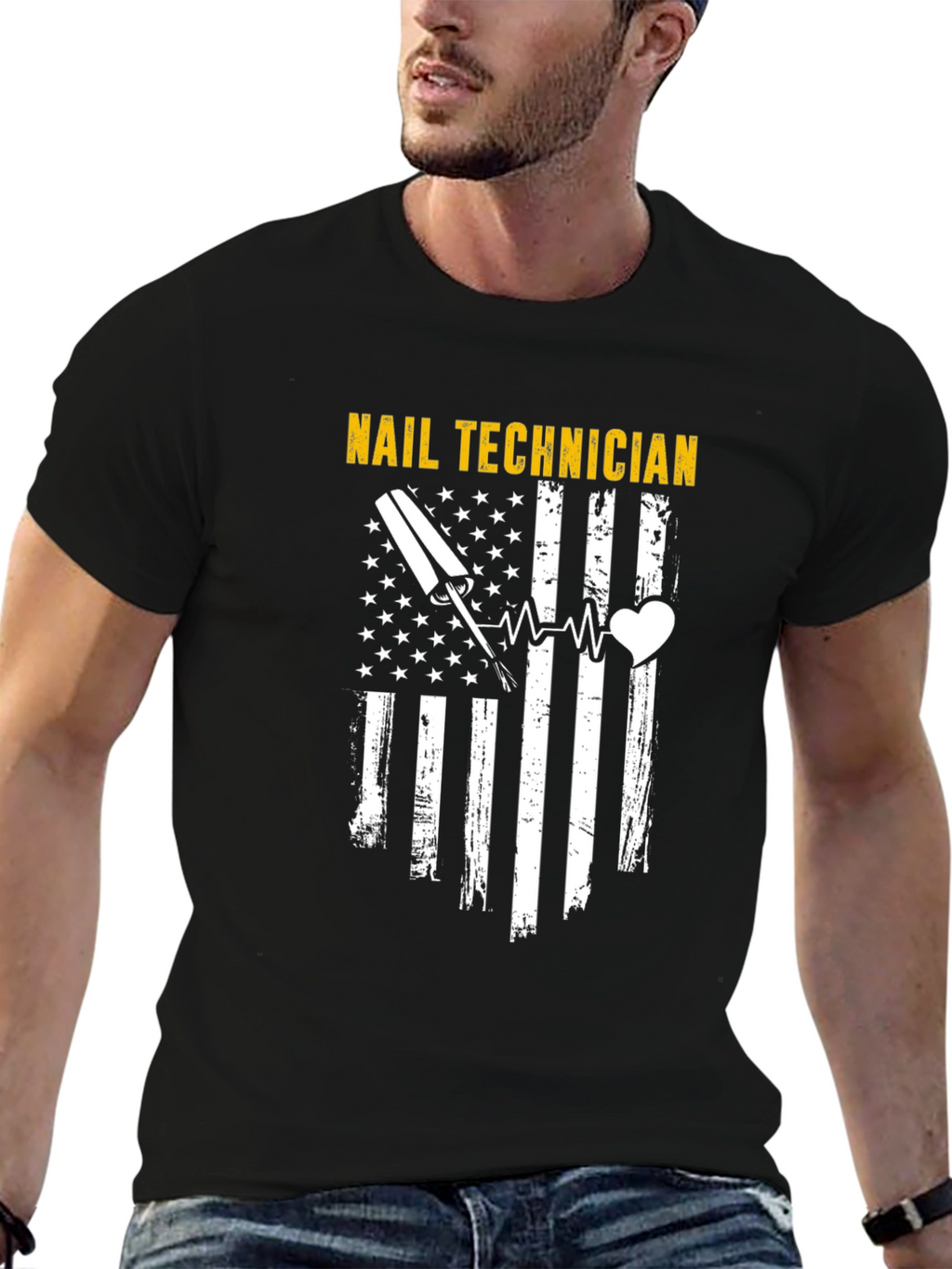 Nail Technician American Flag T-Shirt