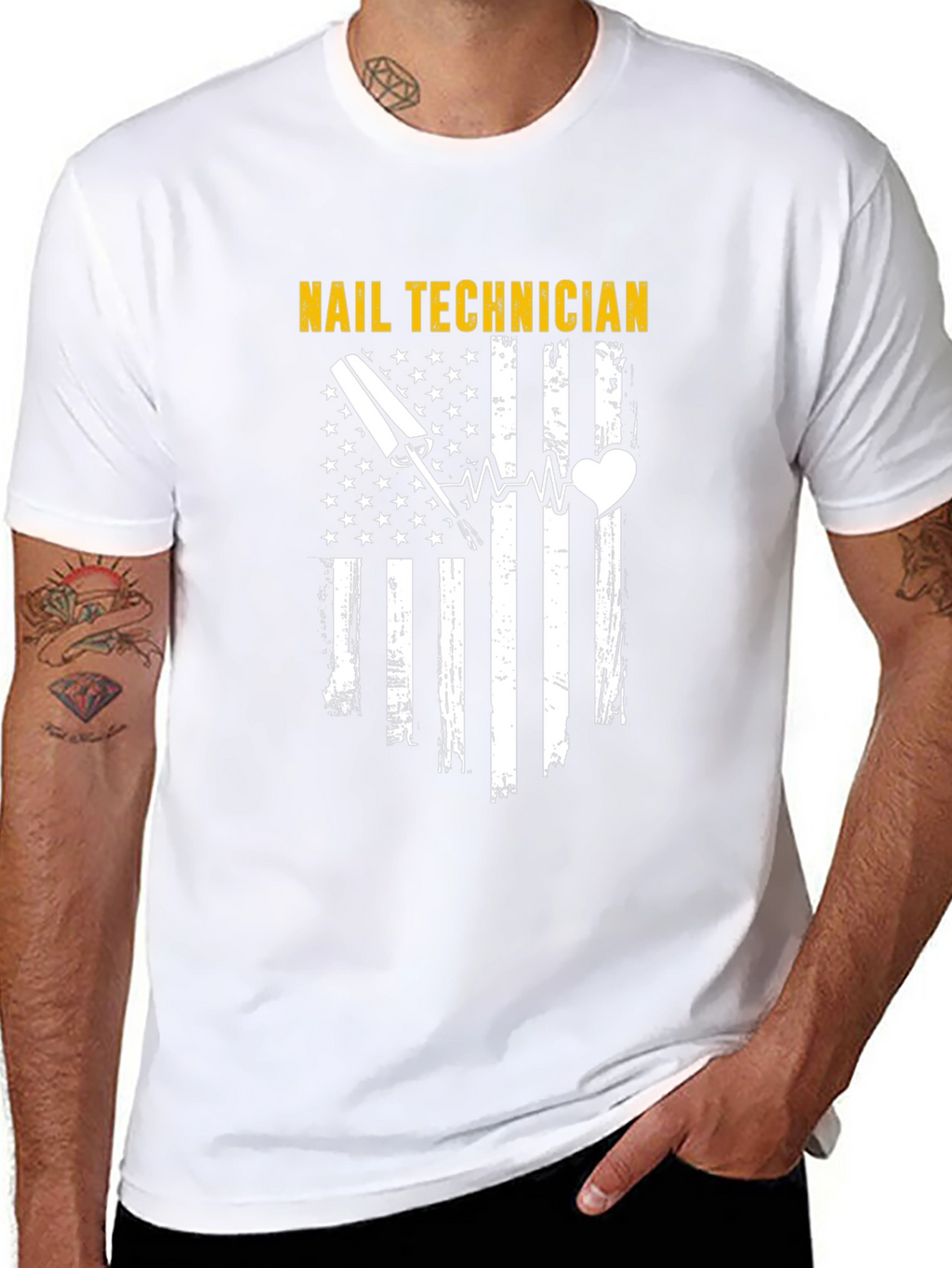 Nail Technician American Flag T-Shirt
