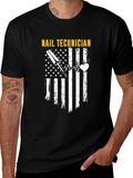 Nail Technician American Flag T-Shirt
