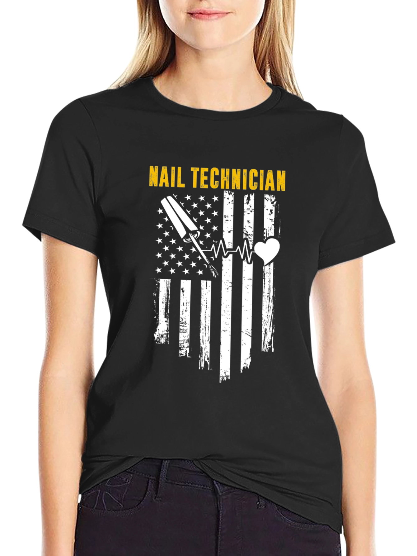 Nail Technician American Flag T-Shirt