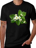 Floral Black T-Shirt - Botanical Style