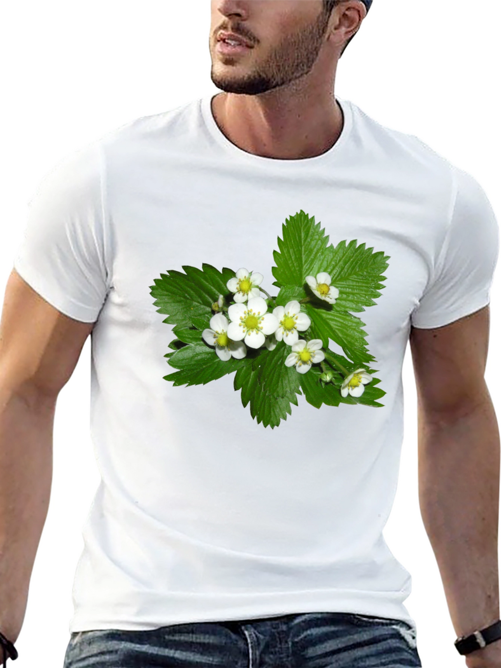 Floral Black T-Shirt - Botanical Style