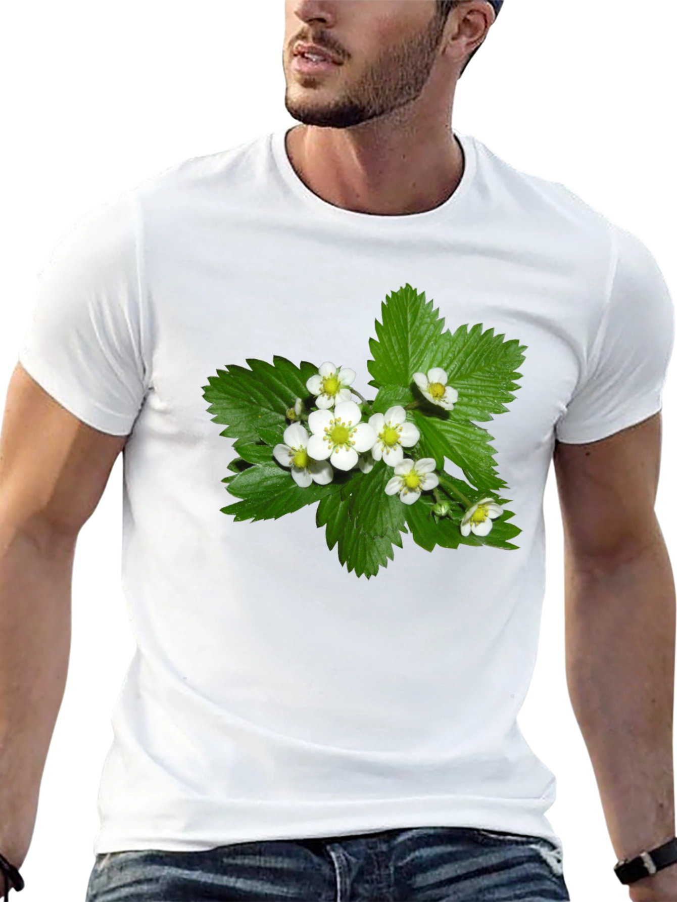 Floral Black T-Shirt - Botanical Style