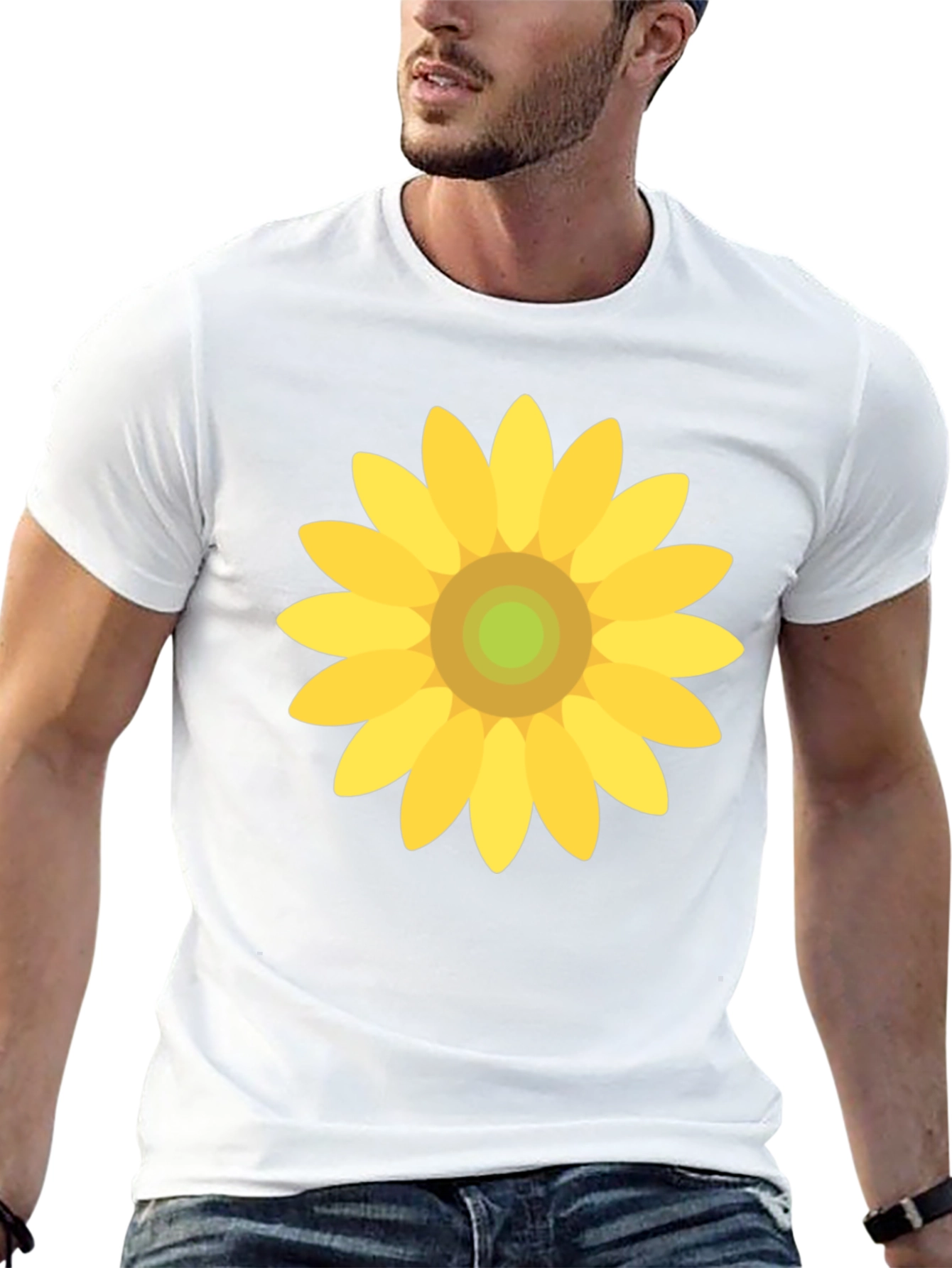 Sunflower Graphic Print Black T-Shirt