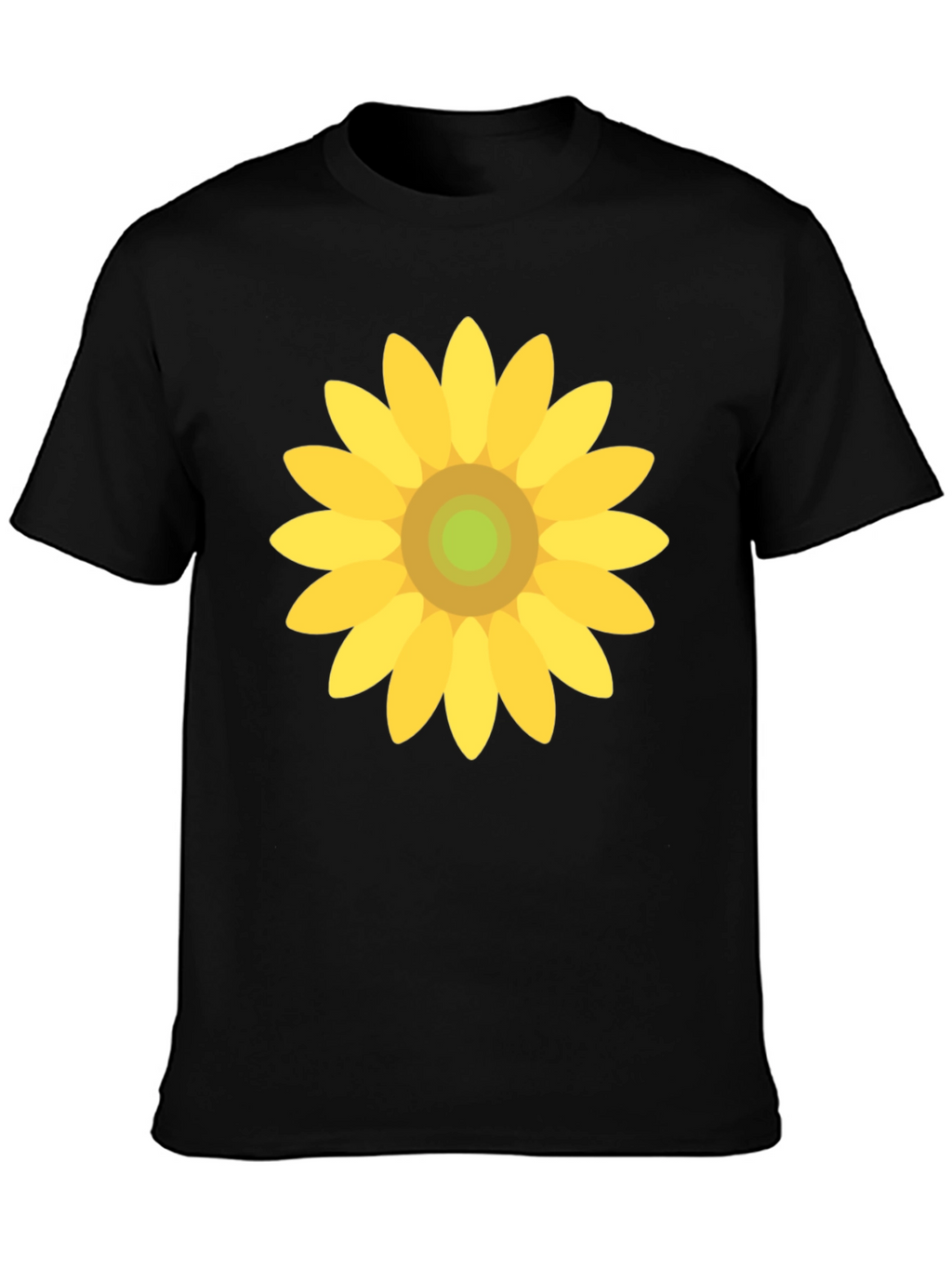 Sunflower Graphic Print Black T-Shirt