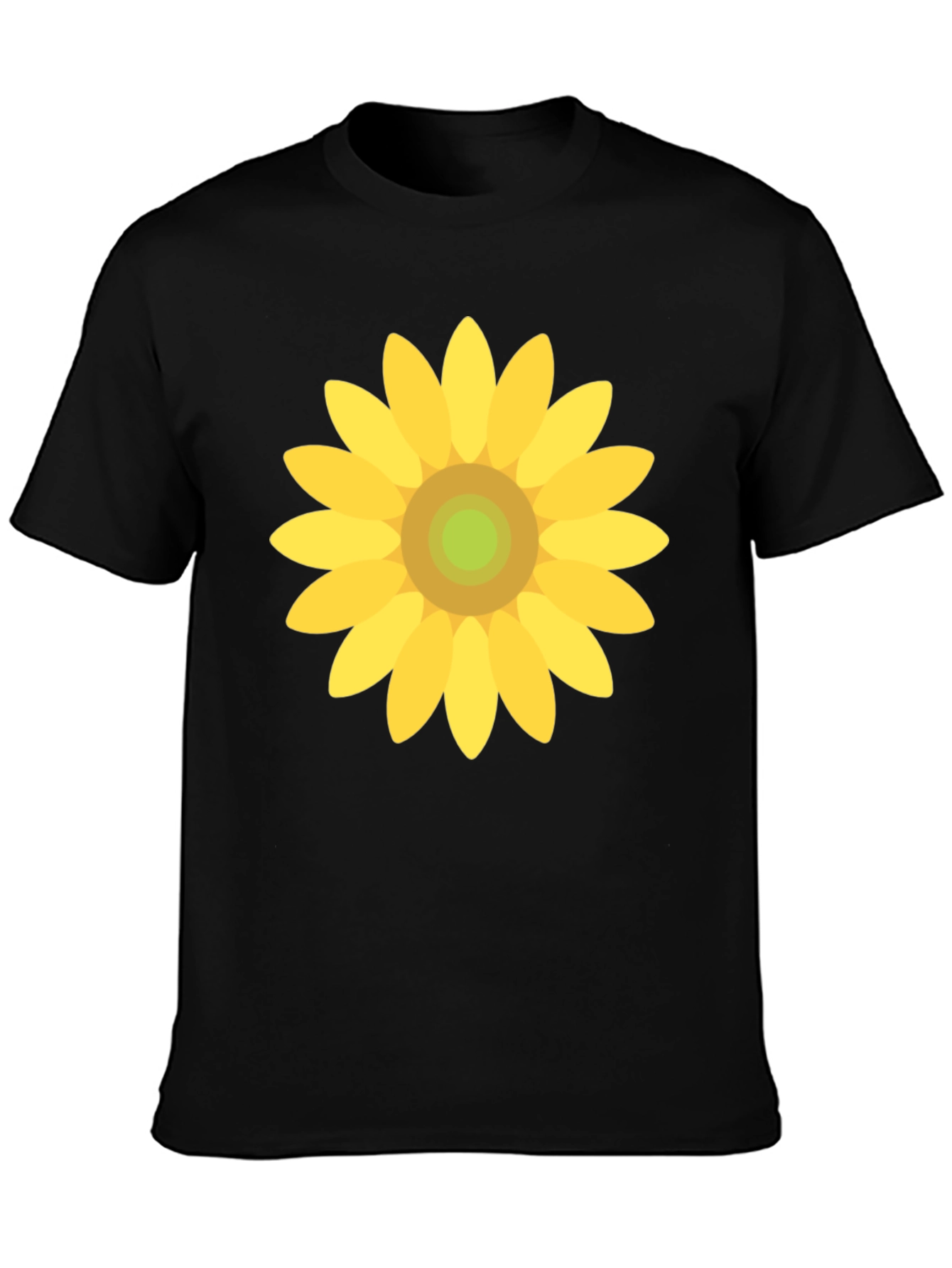 Sunflower Graphic Print Black T-Shirt