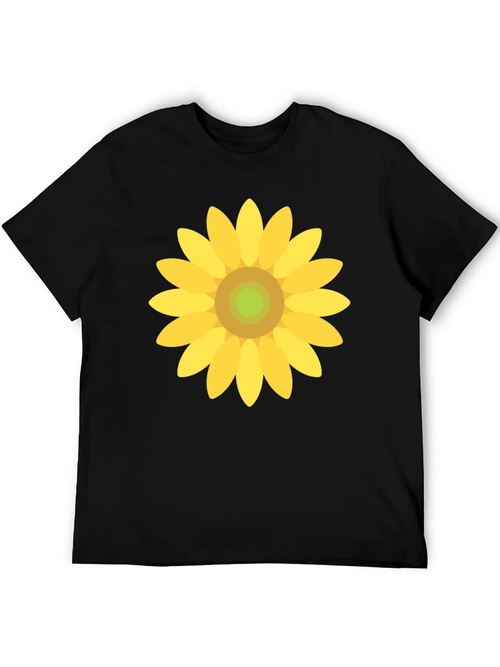 Sunflower Graphic Print Black T-Shirt