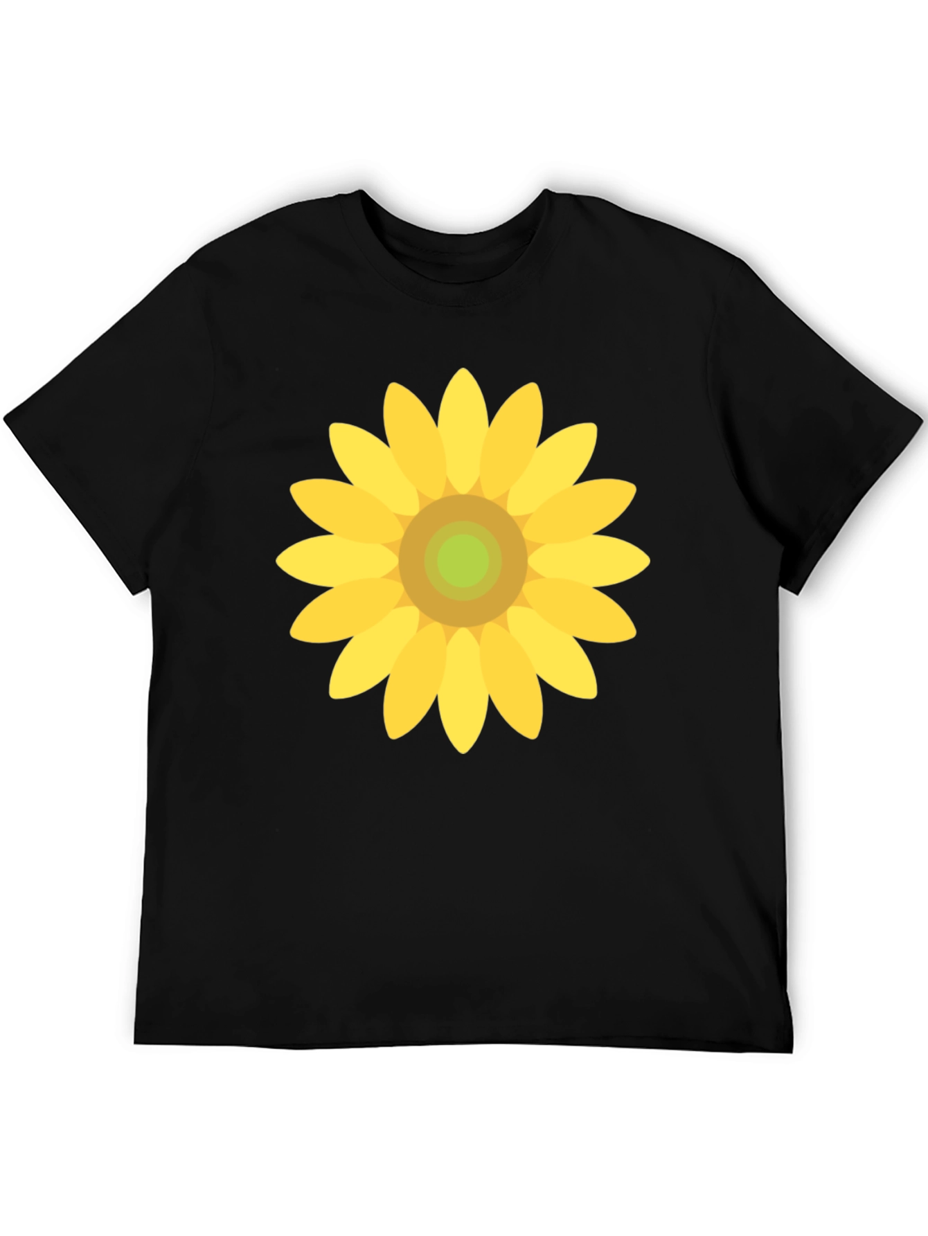 Sunflower Graphic Print Black T-Shirt