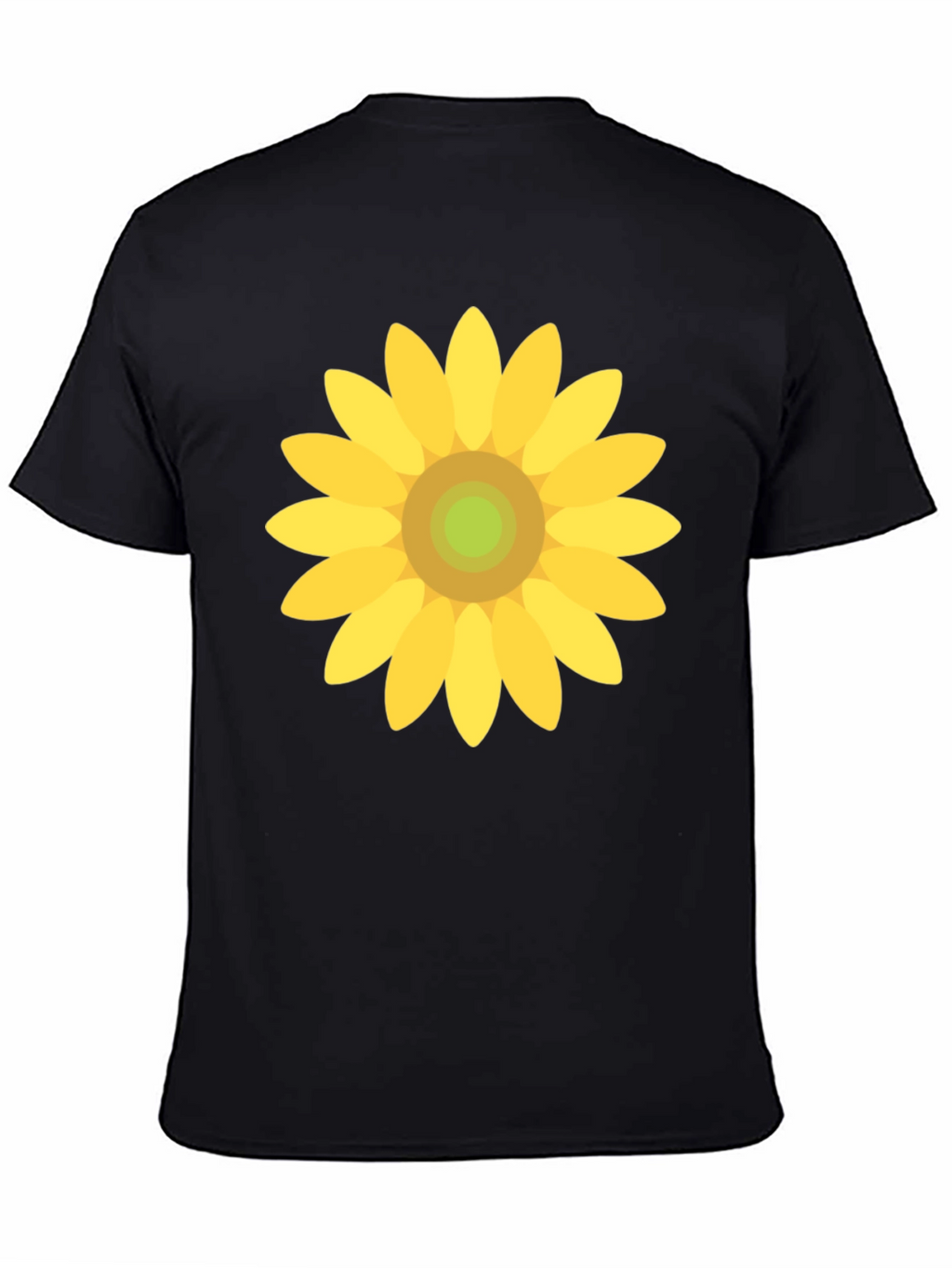 Sunflower Graphic Print Black T-Shirt
