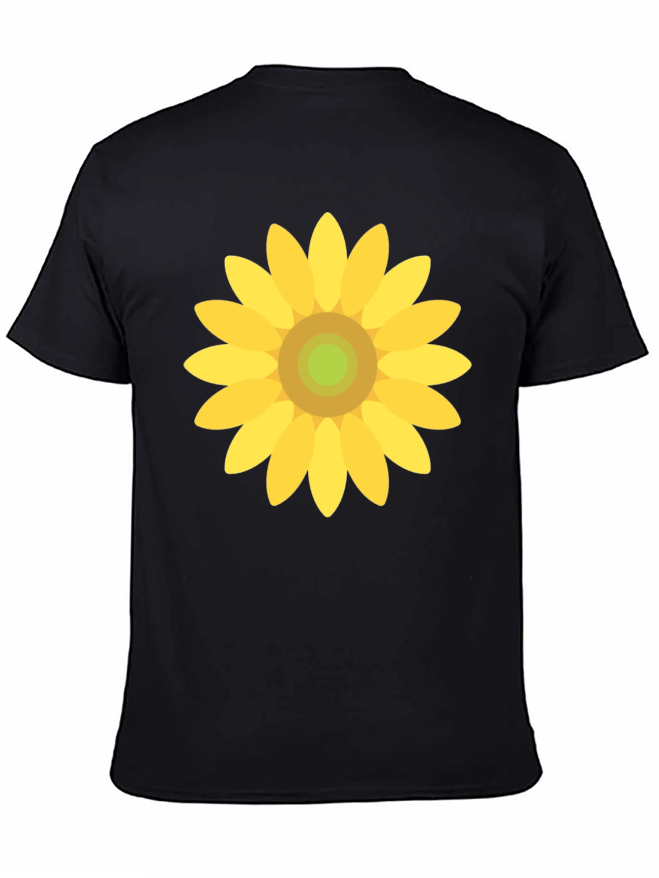Sunflower Graphic Print Black T-Shirt