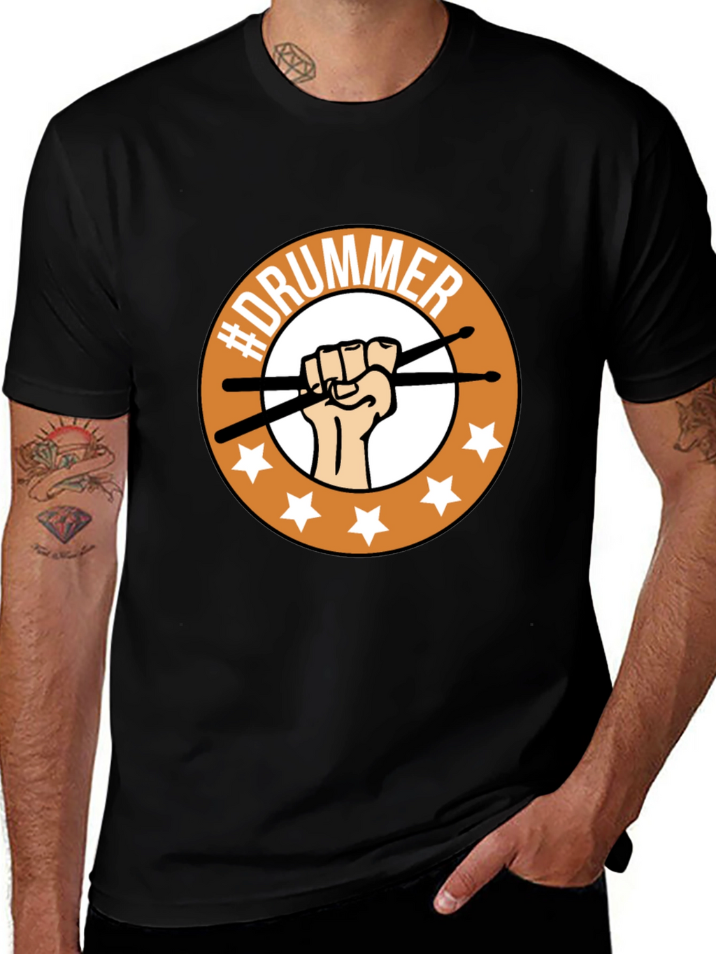 Drummer T-Shirt - Fist & Sticks Graphic Tee
