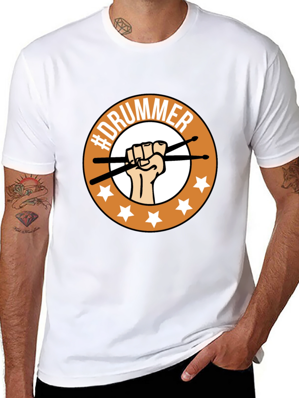 Drummer T-Shirt - Fist & Sticks Graphic Tee