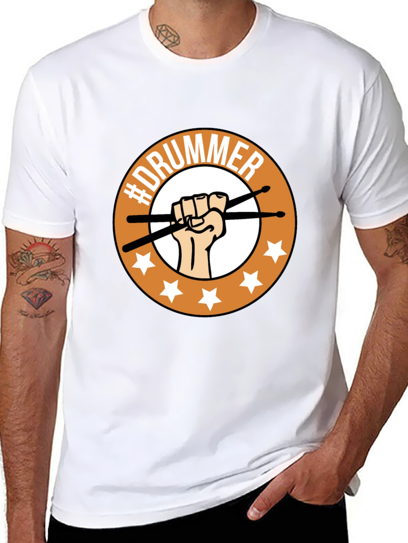 Drummer T-Shirt - Fist & Sticks Graphic Tee