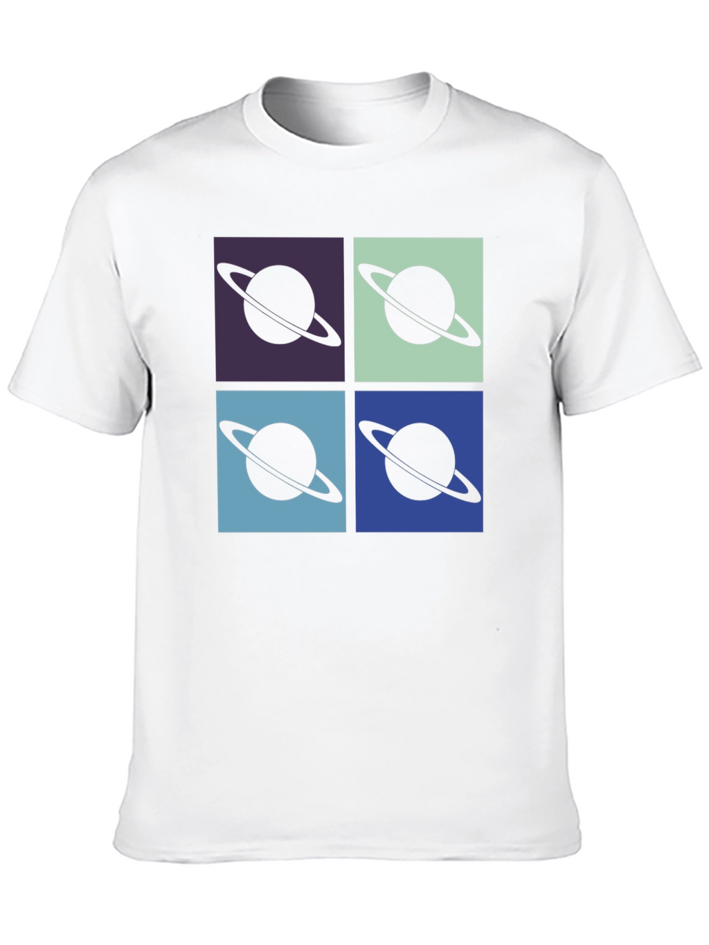 Retro Saturn Graphic T-Shirt - Pop Art Design