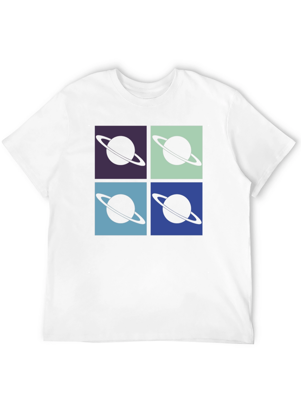 Retro Saturn Graphic T-Shirt - Pop Art Design