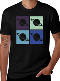 Retro Saturn Graphic T-Shirt - Pop Art Design