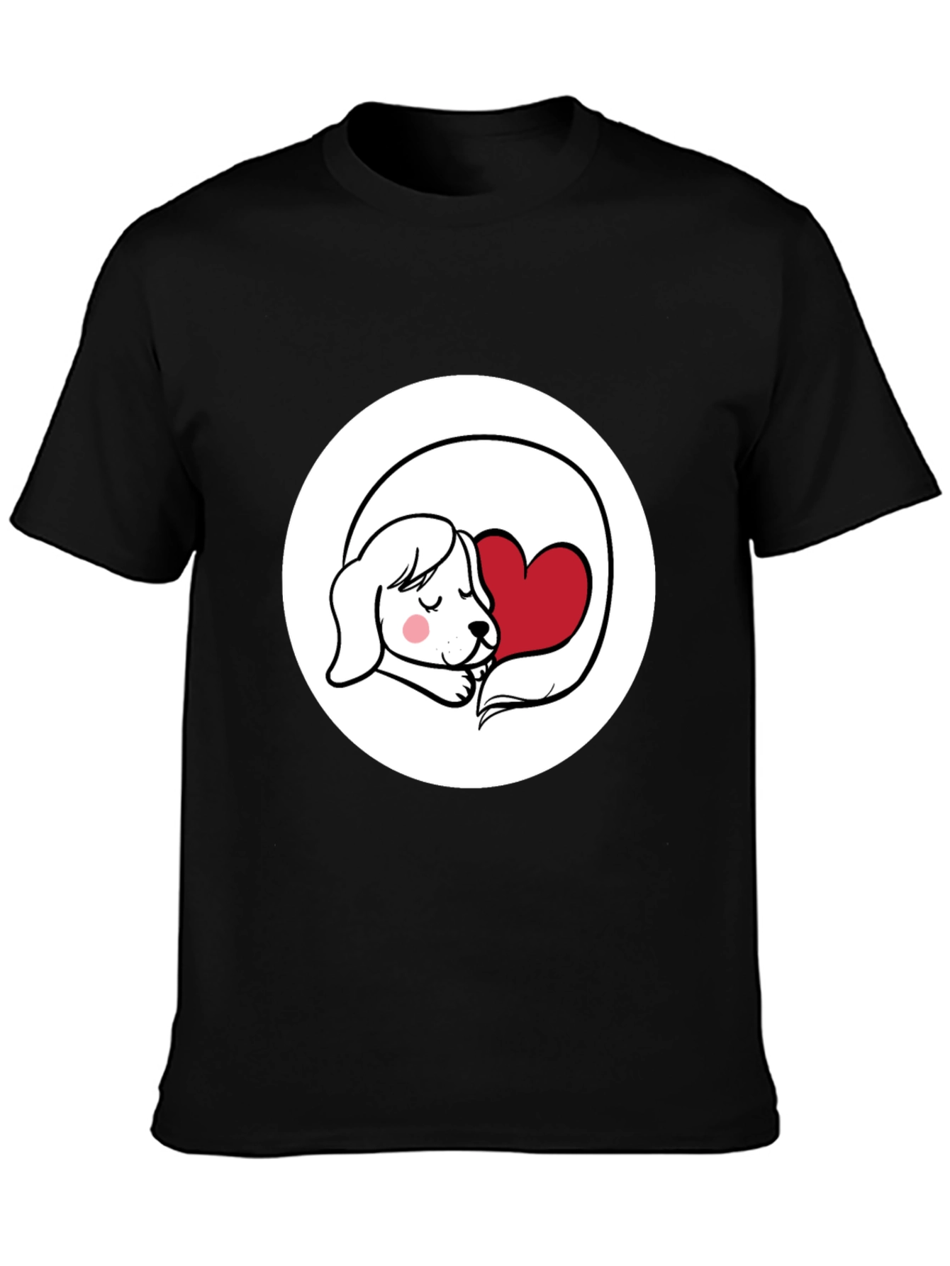Dog with Heart Graphic T-Shirt - Cute Design