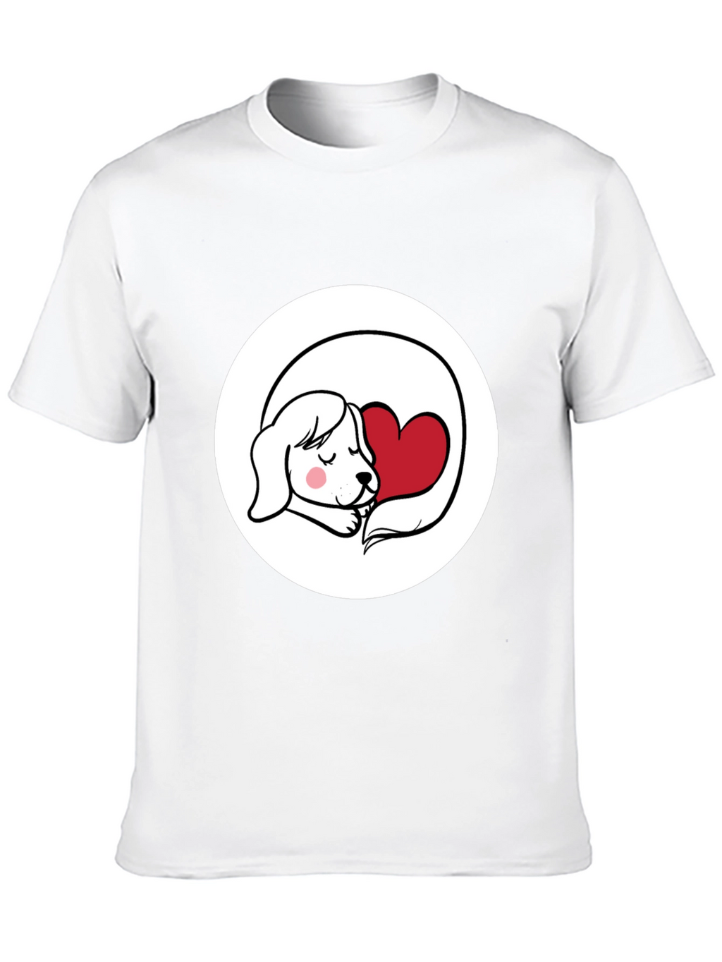 Dog with Heart Graphic T-Shirt - Cute Design