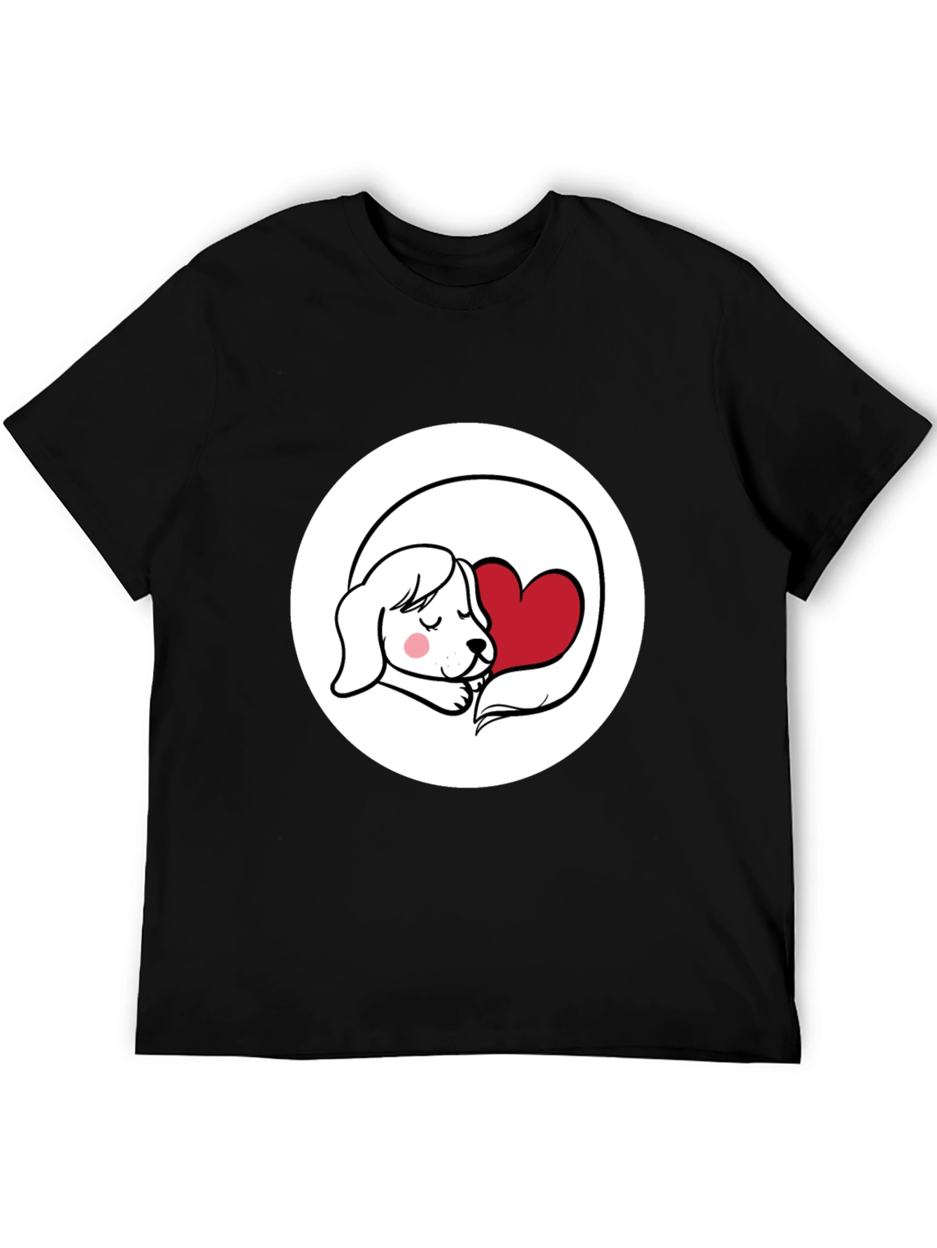 Dog with Heart Graphic T-Shirt - Cute Design