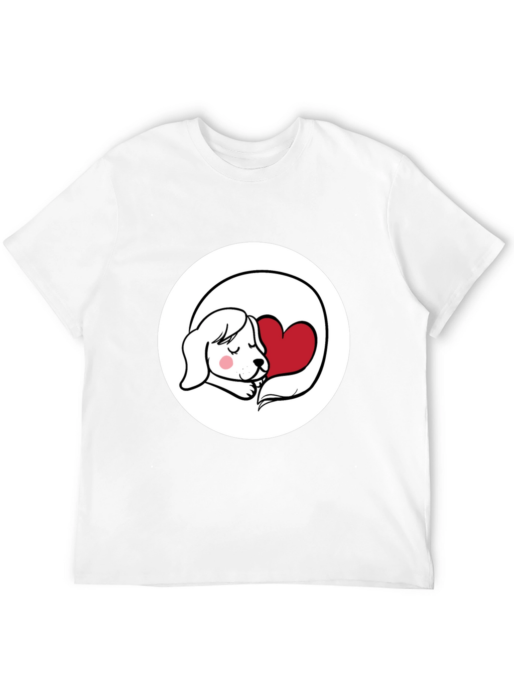 Dog with Heart Graphic T-Shirt - Cute Design