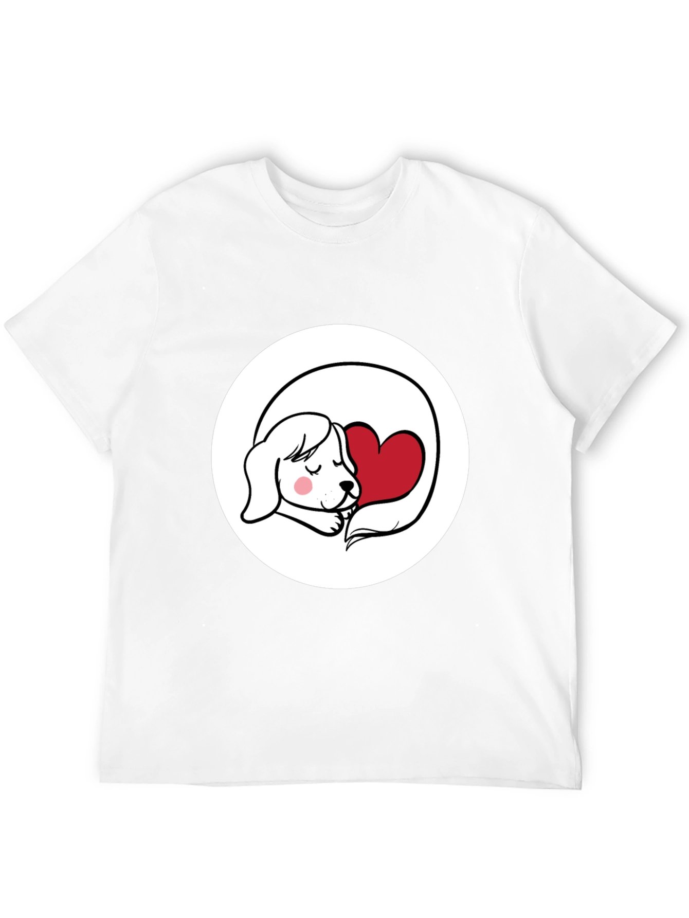 Dog with Heart Graphic T-Shirt - Cute Design