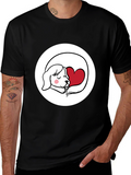 Dog with Heart Graphic T-Shirt - Cute Design