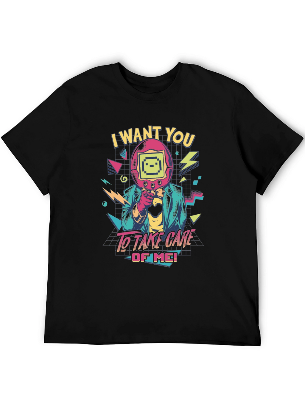 Retro Tamagotchi Style Graphic T-Shirt