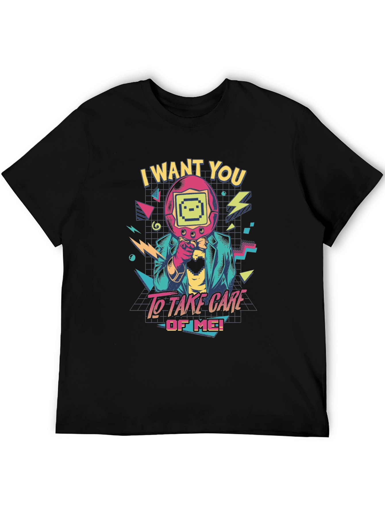 Retro Tamagotchi Style Graphic T-Shirt
