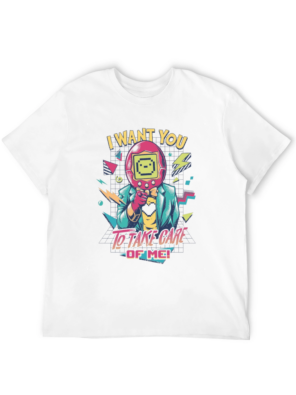 Retro Tamagotchi Style Graphic T-Shirt