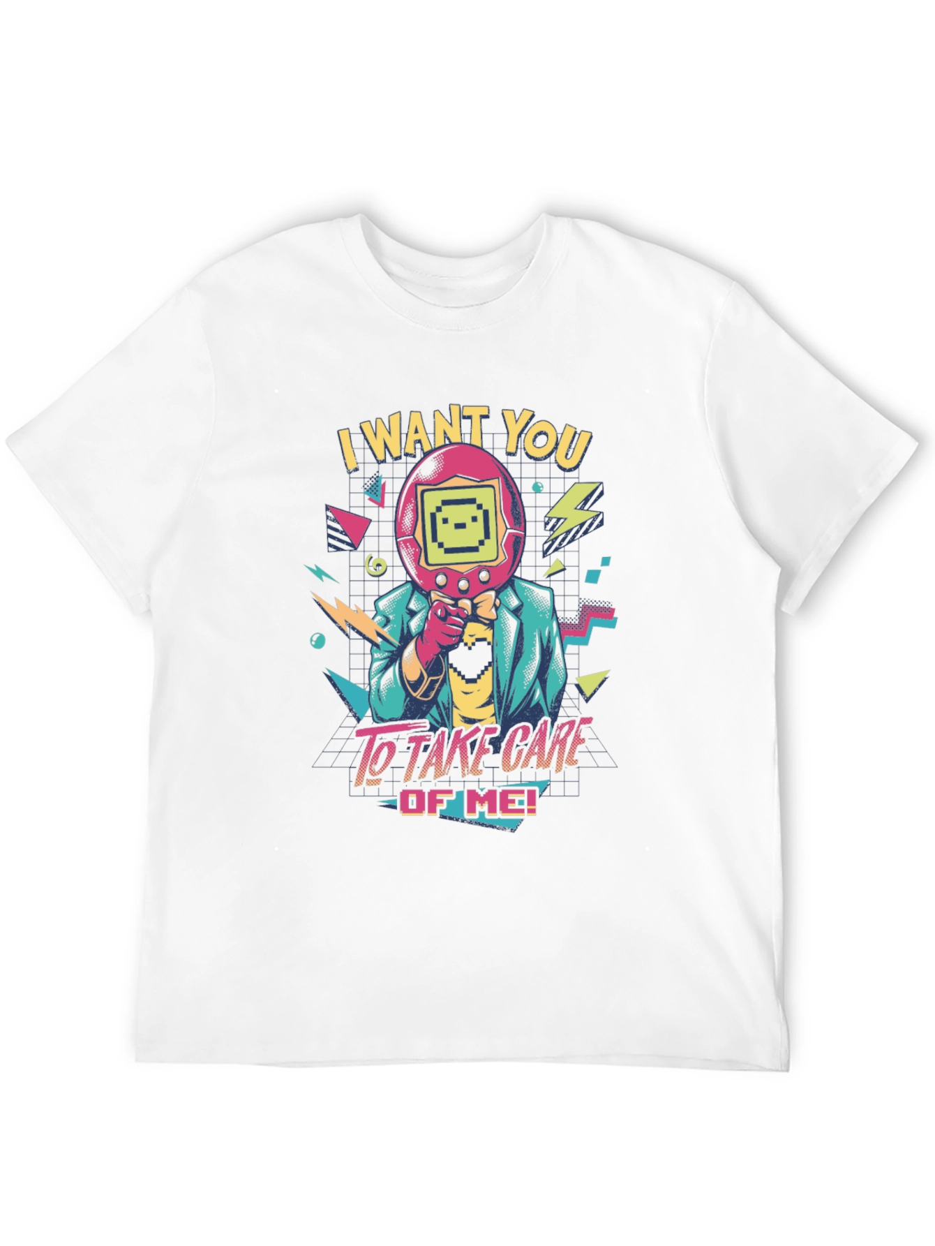 Retro Tamagotchi Style Graphic T-Shirt
