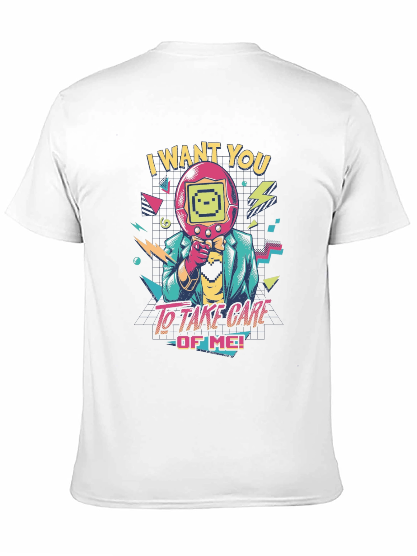 Retro Tamagotchi Style Graphic T-Shirt