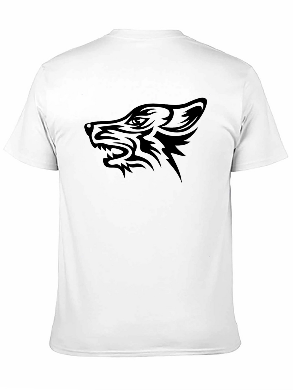 Black Wolf Graphic Tee - Tribal Design