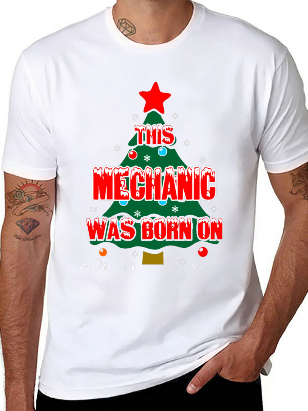 Mechanic Christmas Tree T-Shirt