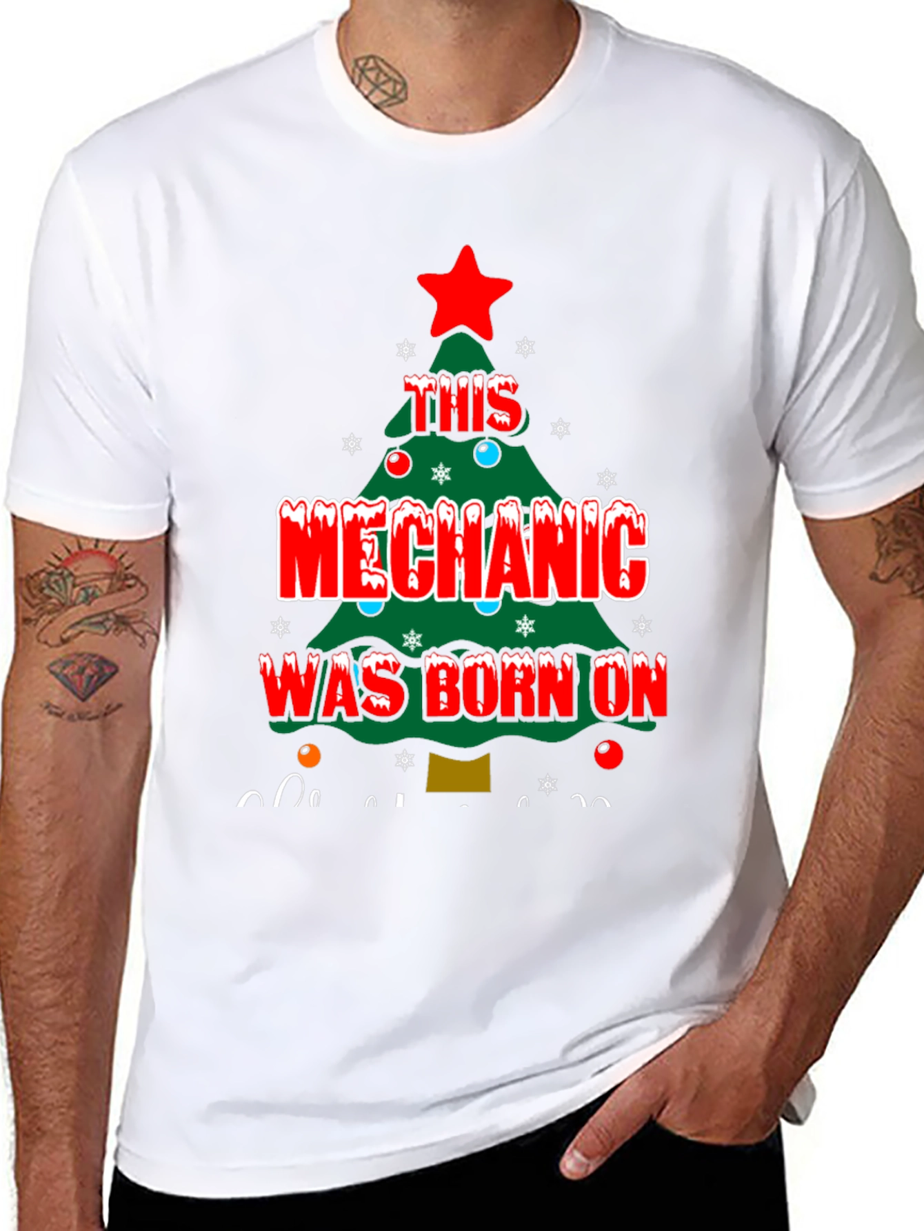 Mechanic Christmas Tree T-Shirt