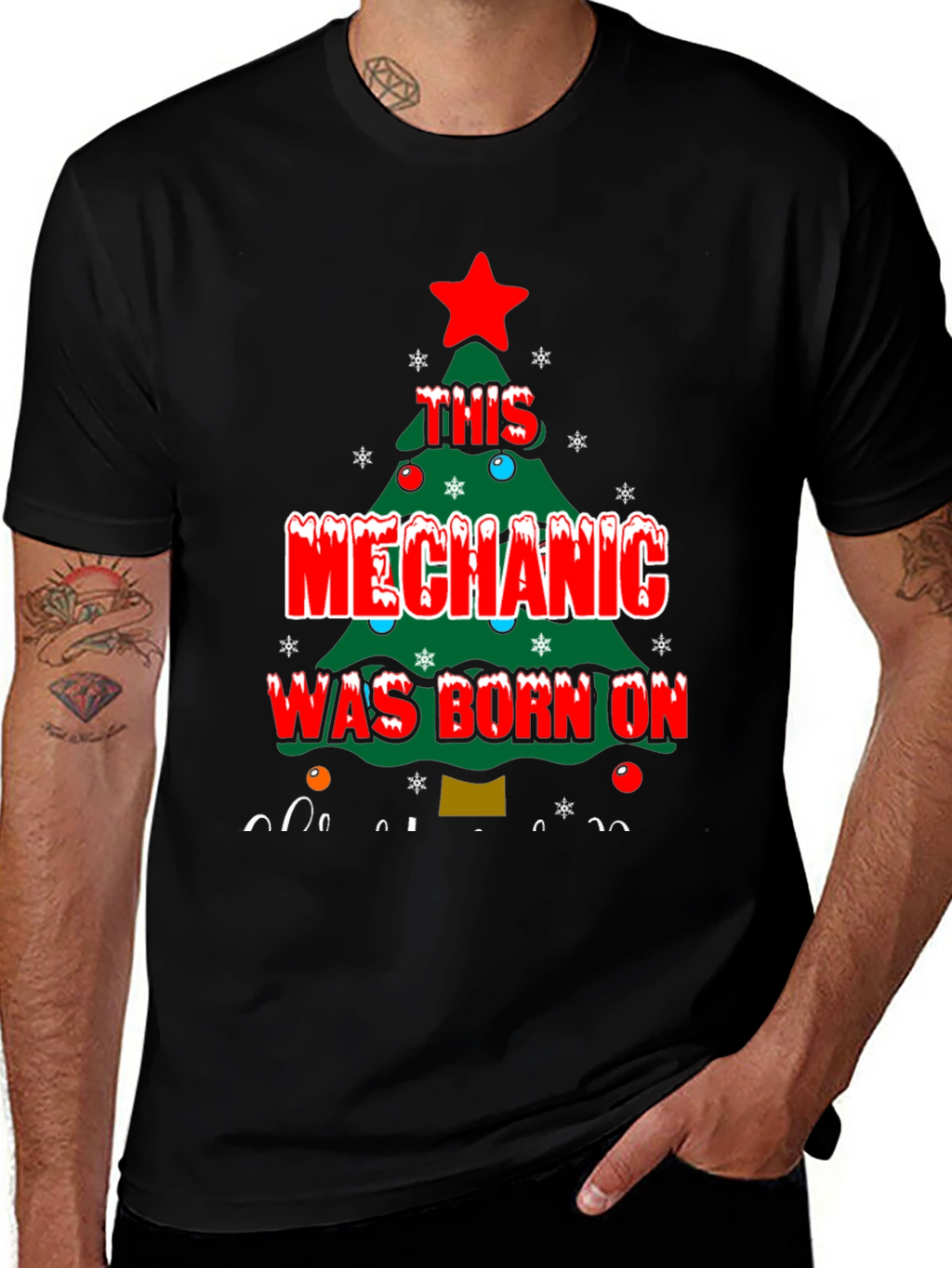 Mechanic Christmas Tree T-Shirt