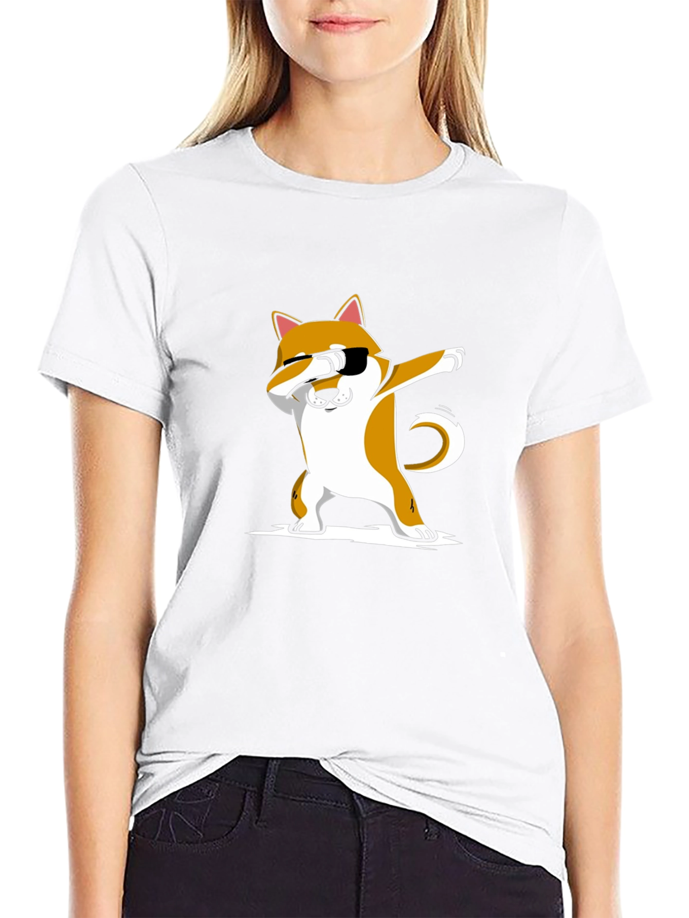 Dabbing Shiba Inu Black T-Shirt