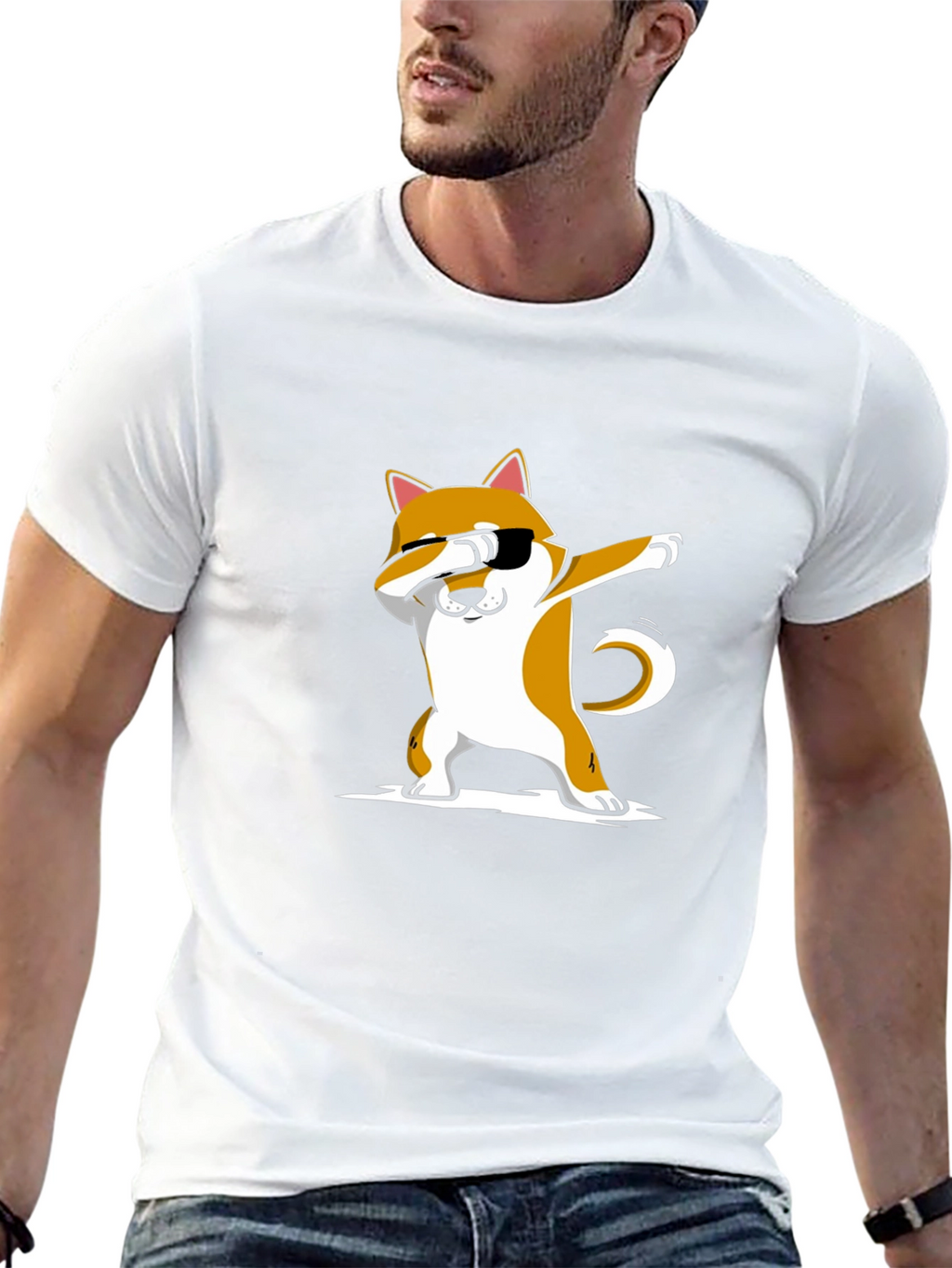 Dabbing Shiba Inu Black T-Shirt