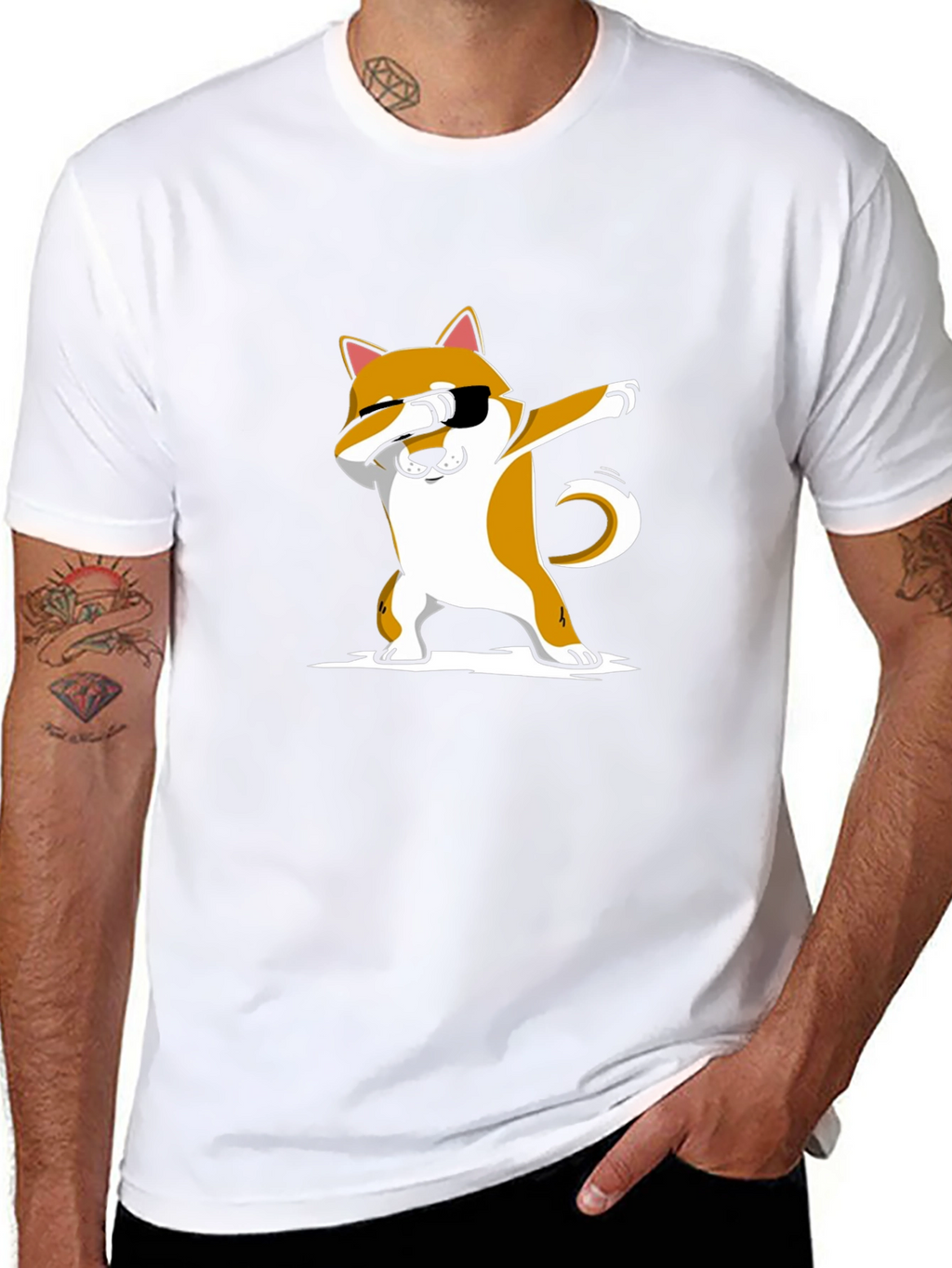 Dabbing Shiba Inu Black T-Shirt