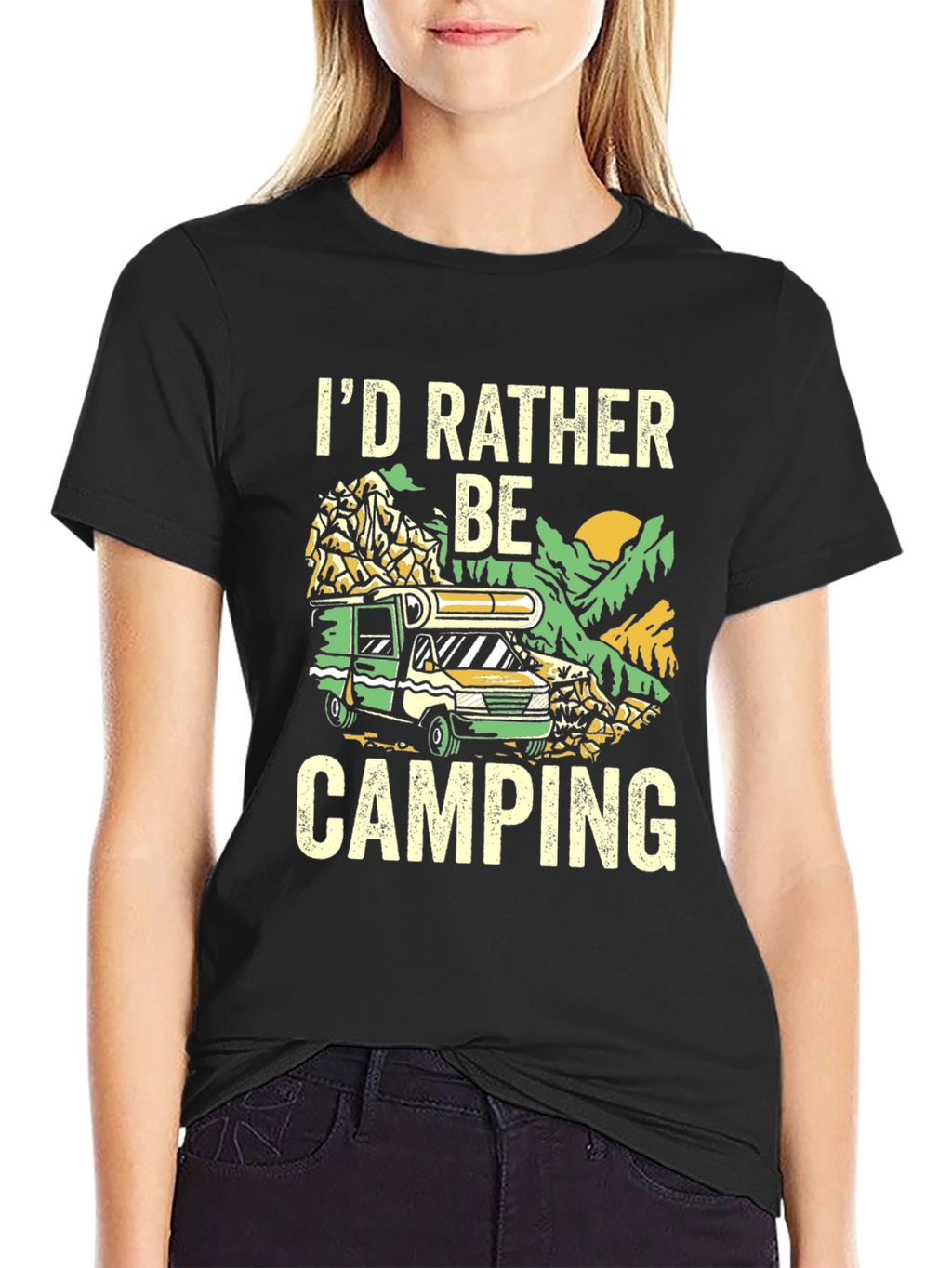 Camping T-Shirt - Id Rather Be Camping Graphic Tee
