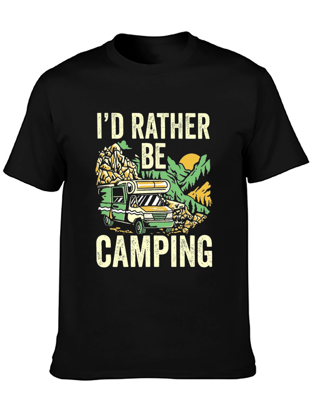 Camping T-Shirt - Id Rather Be Camping Graphic Tee