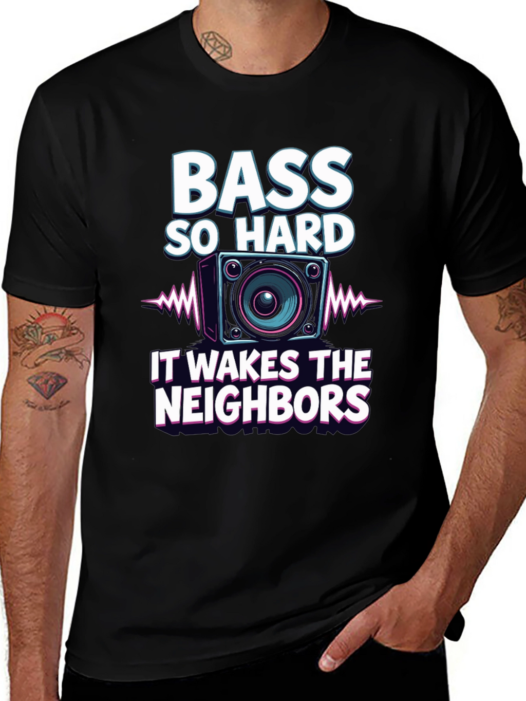 Bass So Hard Funny Graphic T-Shirt
