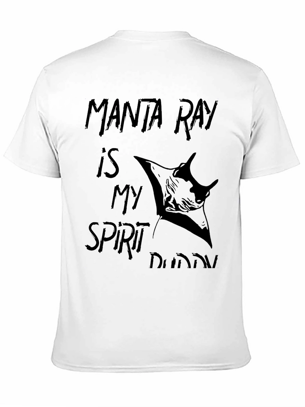 Manta Ray Spirit Buddy Black Graphic T-Shirt