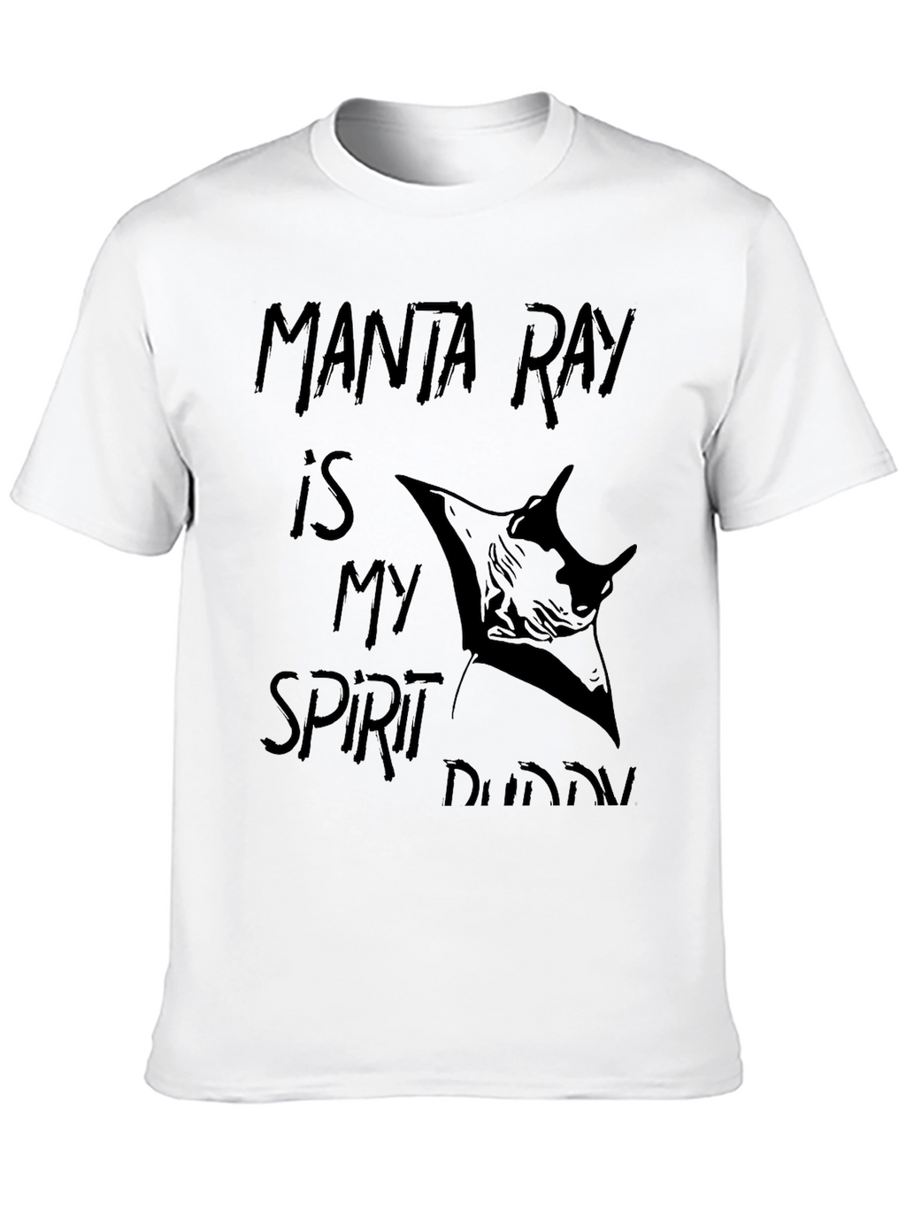 Manta Ray Spirit Buddy Black Graphic T-Shirt