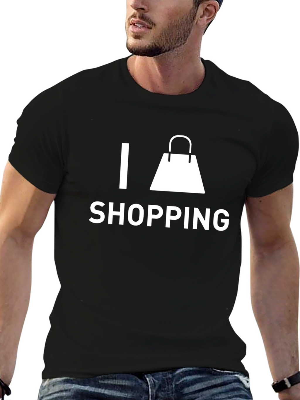 I Love Shopping Black T-Shirt
