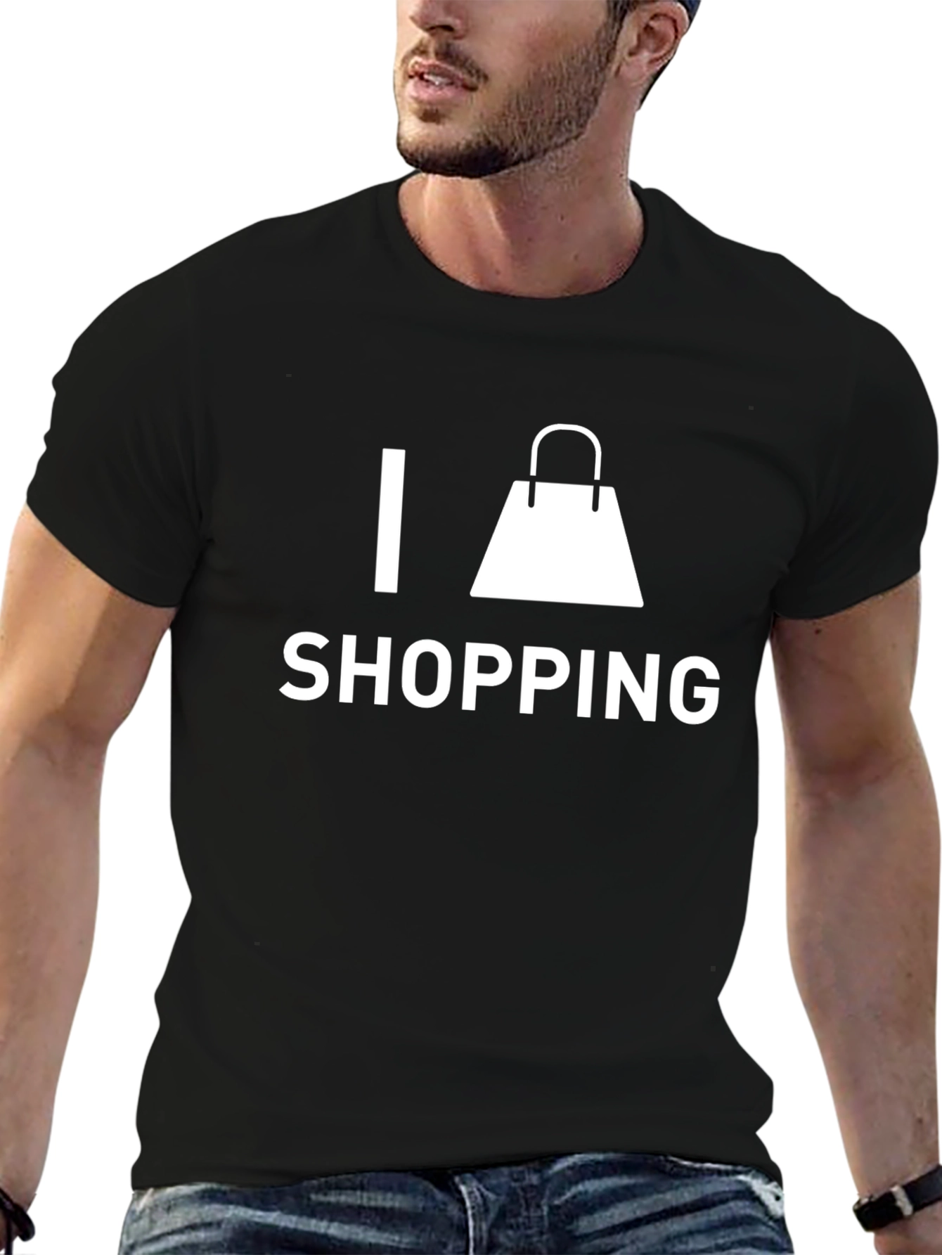 I Love Shopping Black T-Shirt